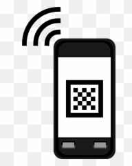 Mobile Cell Phone With A Signal As Graphic Image Free - Qr Code Reading Clipart Black And White png