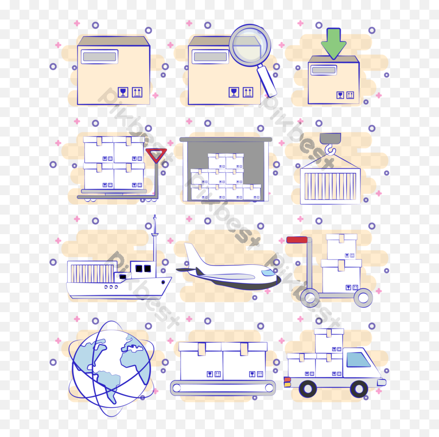 Delivery Logistics Icon Ai Free Download - Pikbest Vertical Png,Logistics Icon Png