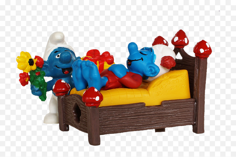 Smurf Bed Sleep - Free Photo On Pixabay Pitufos En La Cama Png,Smurf Png