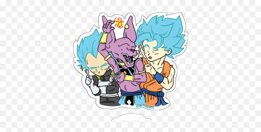 Beerus Group Water - Proof Sticker Gabushop Online Store Cartoon Png,Beerus Png