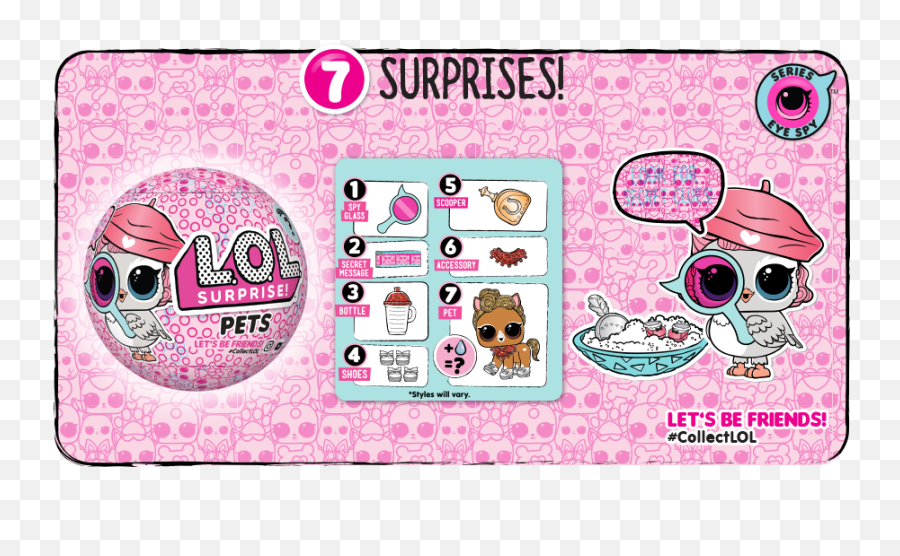 Lol Surprise Series 4 Pets Eye Spy U2013 List Checklist - Lol Surprise Pets Secret Message Png,Lol Surprise Dolls Png