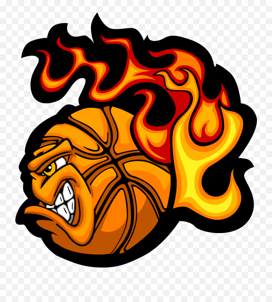 Fireball - Flaming Basketball Logo Clipart Full Size Basketball Logo Fire Ball Png,Fireball Logo Png