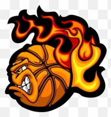 Fireball - Flaming Basketball Logo Clipart Full Size Ball png