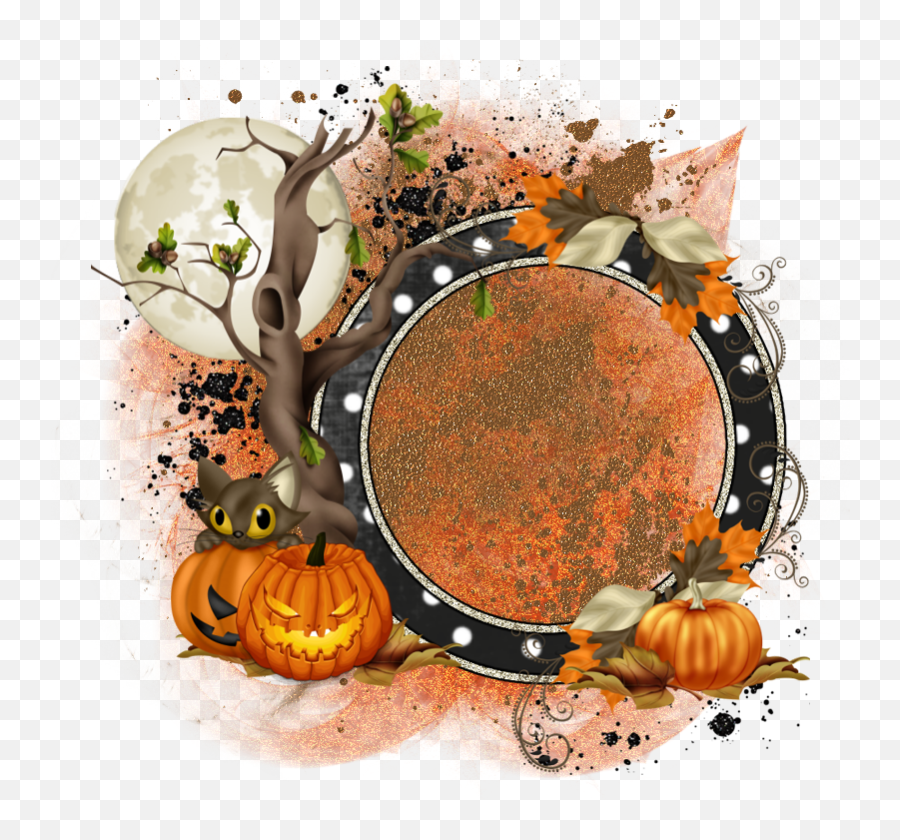 Free To Download Halloween Cluster Frame Element In Either - Halloween Borders And Frames Png,Holiday Frame Png