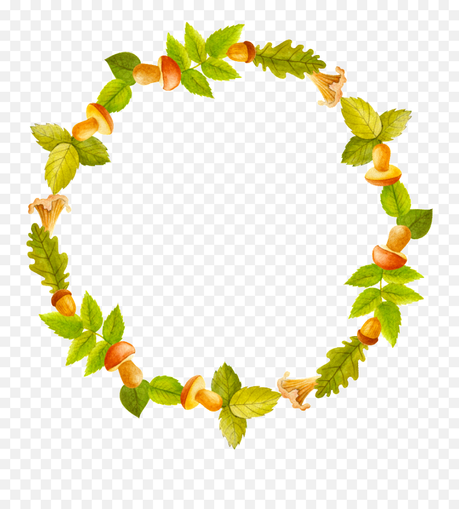 Green Fresh Decorative Wreath Transparent Clipart - Full Clip Art Png,Snowflake Border Transparent