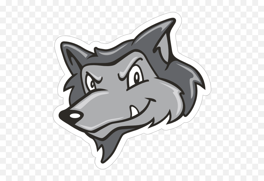 Wolf Head Mascot Sticker - Cartoon Png,Wolf Mascot Logo