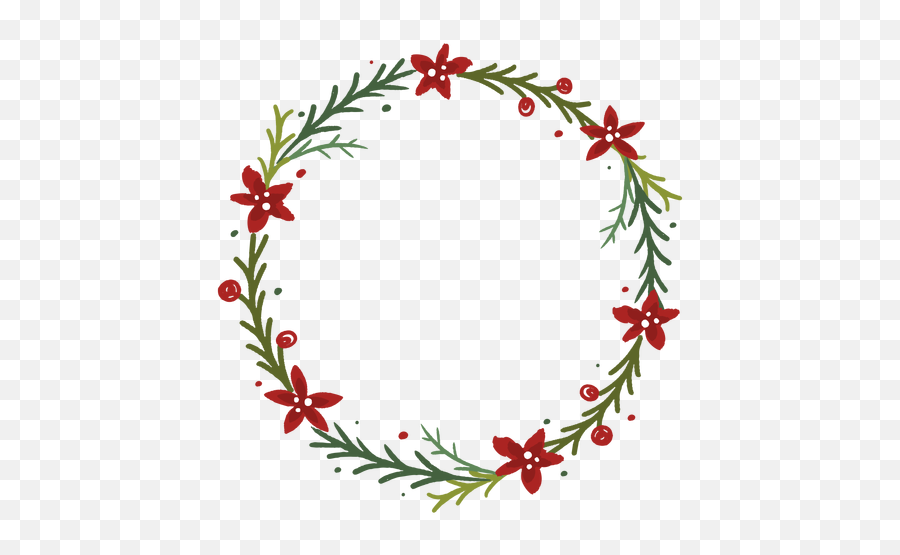 Flowery Christmas Wreath - Floral Png,Christmas Wreath Transparent Background