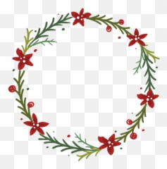 Flowery Christmas Wreath - Floral png