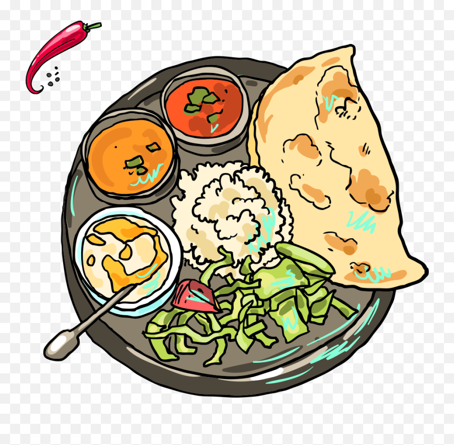 Indian Food Png - Indian Cuisine Pakora Samosa Rajma Indian Food Vector Png,Cartoon Food Png