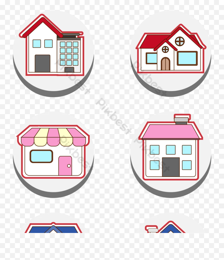 Color Cute House Icon Vector Ai Free Download - Pikbest Cute House Icon Png,House Icon Transparent