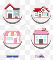 Color Cute House Icon Vector Ai Free Download - Pikbest Cute House Icon png