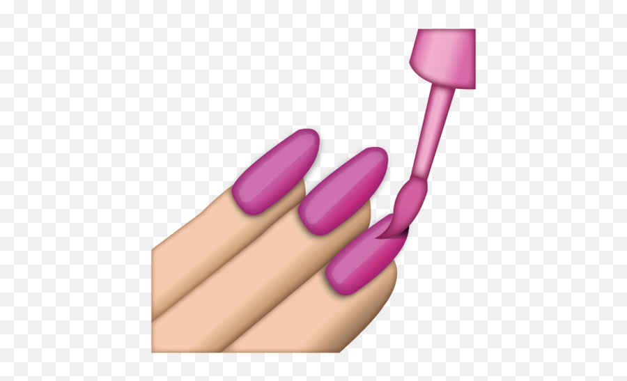 Download Pink Nail Polish Emoji - Nails Png,Nail Polish Icon