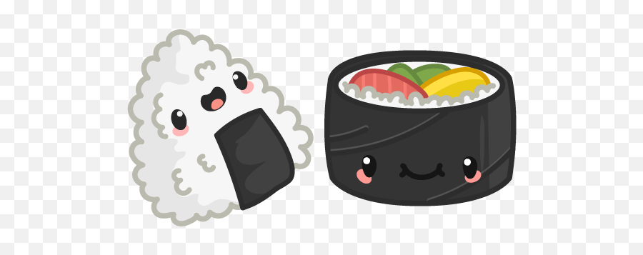 Cute Onigiri And Makizushi - Cute Custom Cursor Food Png,Onigiri Icon