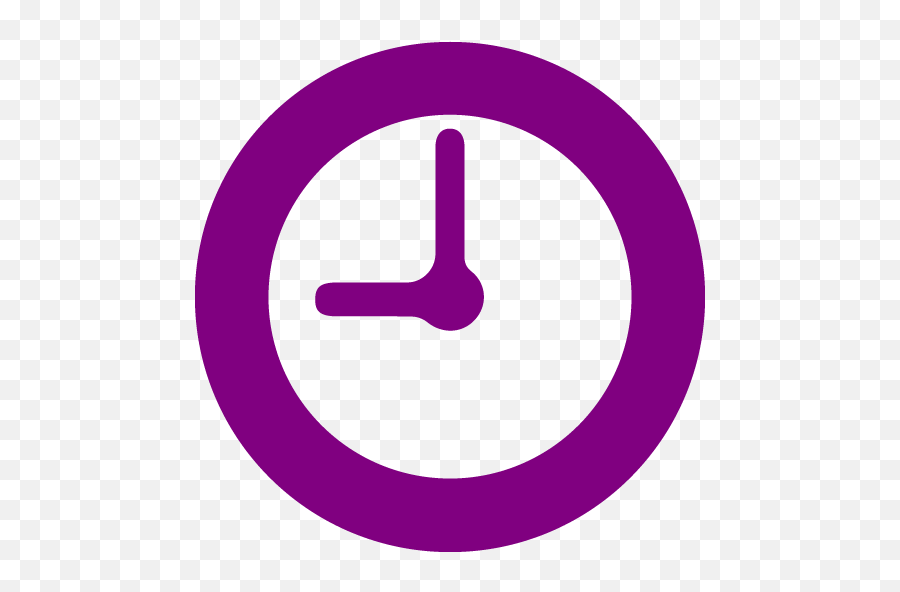 Purple Clock 10 Icon - Free Purple Clock Icons Clock Logo Black Transparent Png,Icon 10