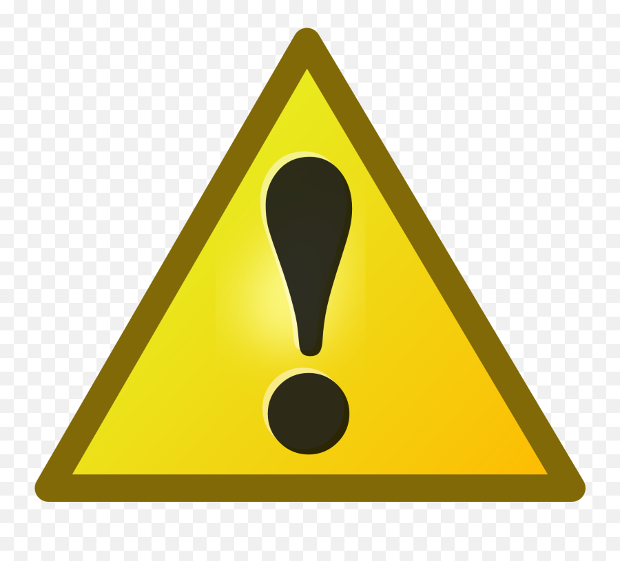 Yellow Warning Sign With Black Exclamation Mark Free Image - Emoji Warning Png,Exclamation Point Png