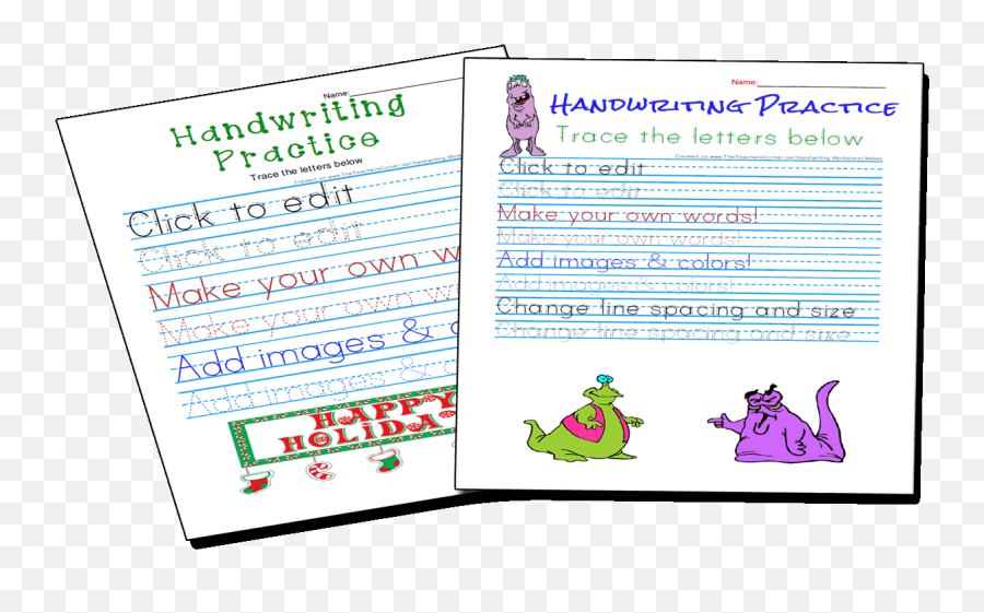 Handwriting Practice And Copywork Worksheets Maker - Handwriting Worksheets Png,Hand Writing Png