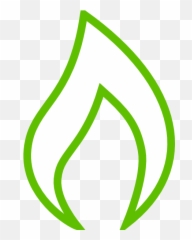 Green Flame Outline Clip Art - Crescent png