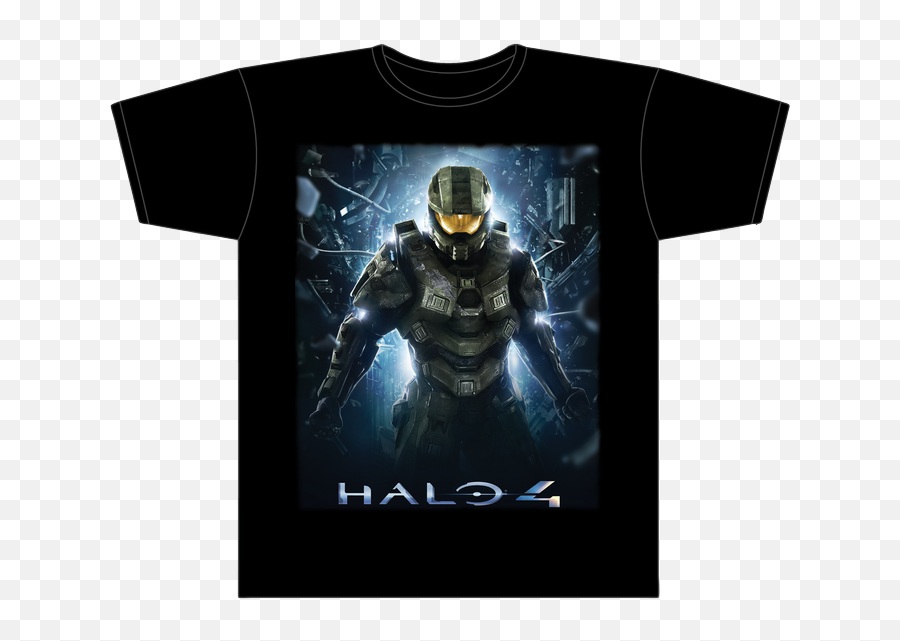 Halo 4 - Master Chief Black Male Tshirt Xl Halo 4 Blue Master Chief Png,Master Chief Transparent