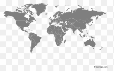 Vector Maps Of The World - World Map With Countries Grey Png,Map Of The World Png