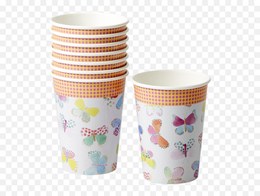 Butterfly Print Set Of 8 Paper Cups By Rice Dk - Paper Cup Png,Paper Cup Png