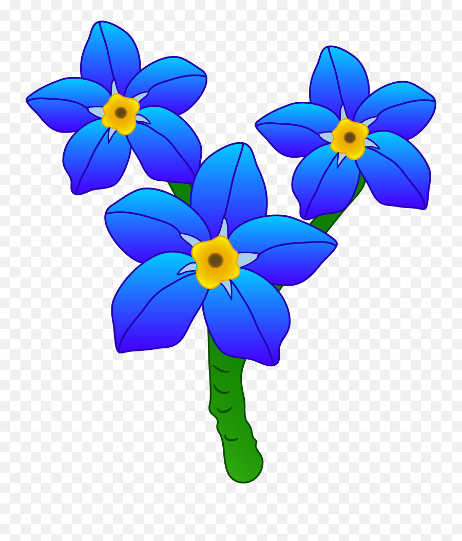 Hd Blue Flower Clipart Pretty - C 993789 Png Forget Me Not Flower Cartoon,Blue Flower Transparent