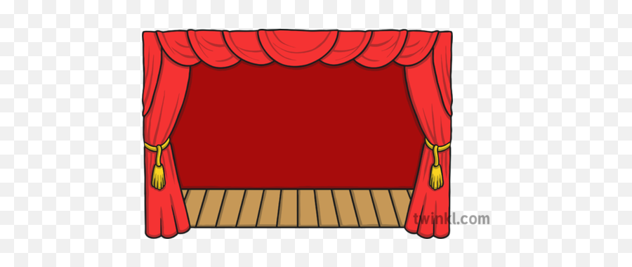 Drama Stage Illustration - Twinkl Theatre Stage Illustration Png,Theater Curtains Png