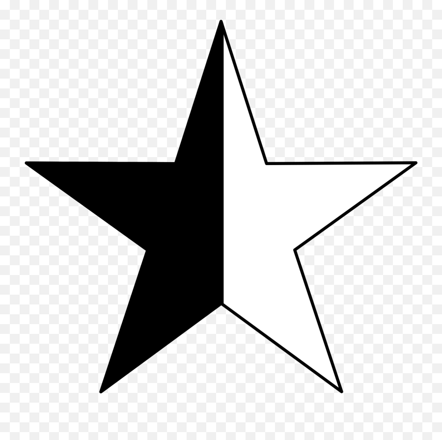 Half Star Clipart 3 By Lance - Half Black Half White Star Png,Star Symbol Png
