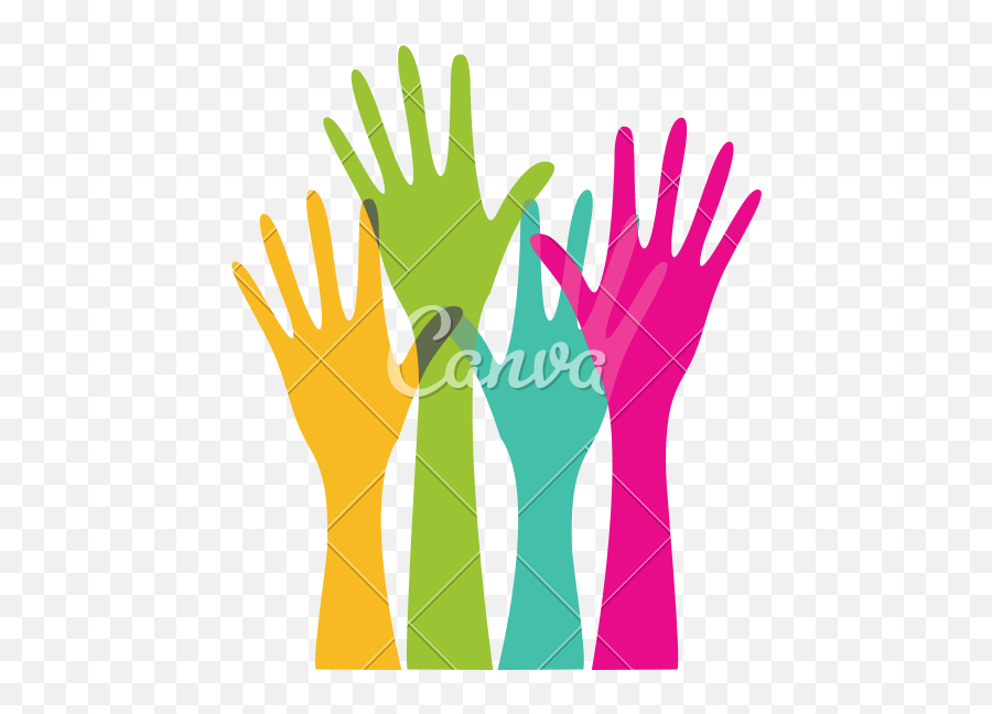 Colors Hands Raised Icon - Icons By Canva Raised Hand Png,Raised Hands Png