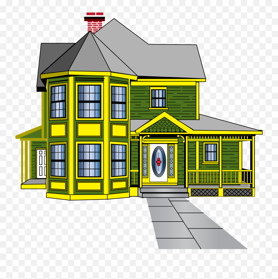 Mansion Clipart Transparent - Green And Yellow House Png,House Clipart Transparent