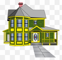 Mansion Clipart Transparent - Green And Yellow House Png,House Clipart Transparent