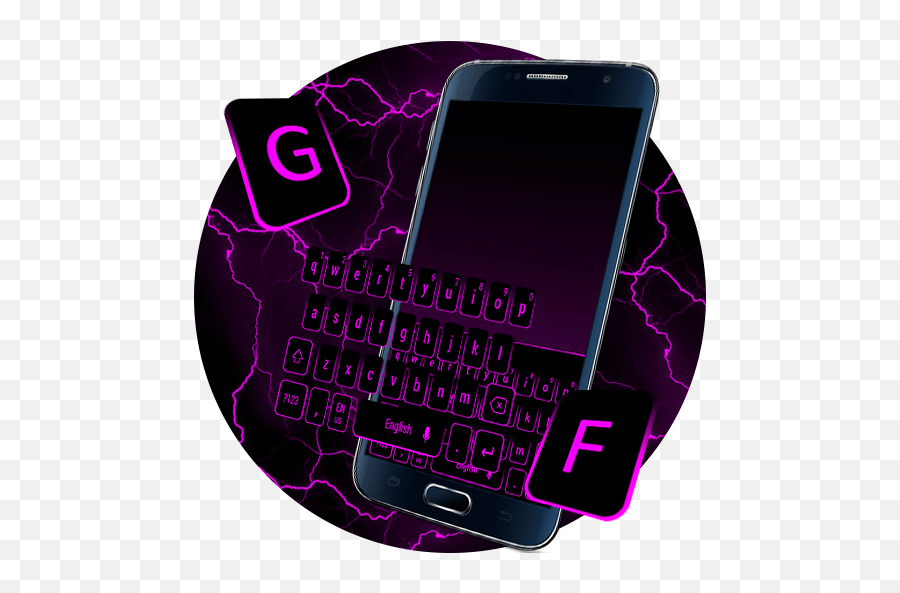 Black Purple Neon Keyboard Apk 10001001 - Download Apk Technology Applications Png,Phone With Keyboard Icon