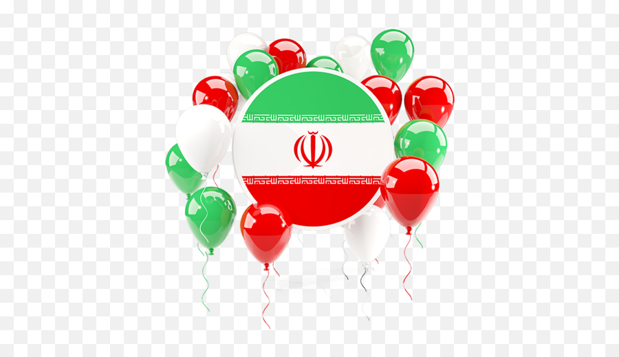Round Flag With Balloons Illustration Of Iran - Kuwait Flag Balloon Clipart Png,Ballon Png