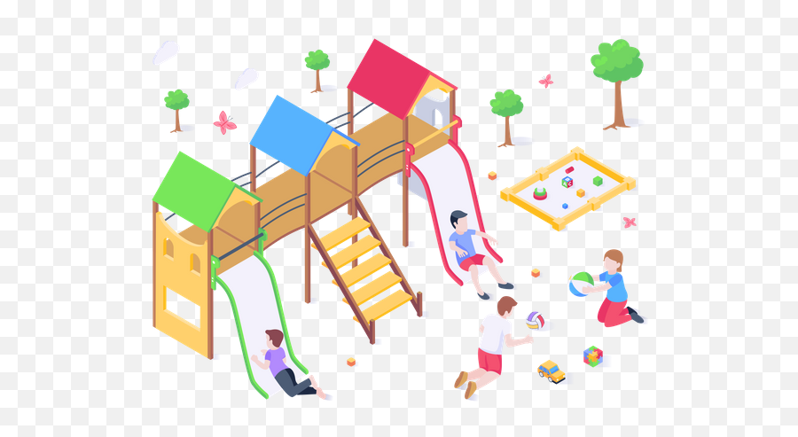 Playground Icon - Download In Colored Outline Style Png,Playground Icon Png