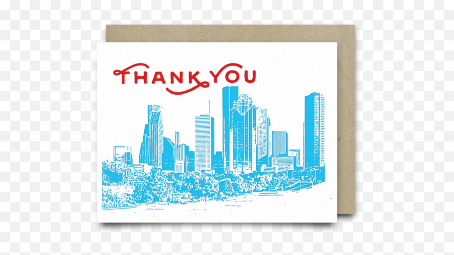 Houston Skyline Thank You Card - Thank You Houston Png,Houston Skyline Png