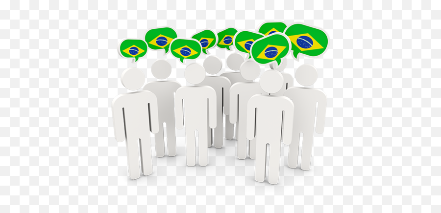 People With Speech Bubble Illustration Of Flag Brazil - People New Zealand Illustration Png,Brazil Png