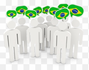 People With Speech Bubble Illustration Of Flag Brazil - People New Zealand Illustration Png,Brazil Png