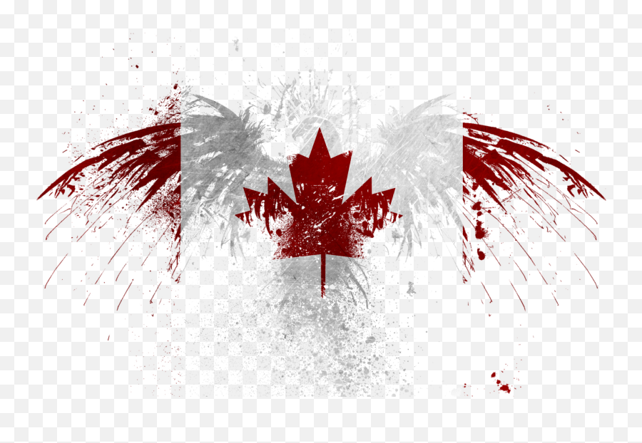 Wallpaper Canada Red White Canadian Flag Eagle Paint - High Resolution Canada Flag Png,Canada Flag Transparent