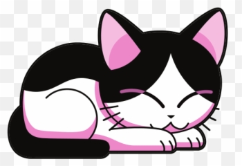 Cat Eating Cartoon Transparent Png - Cute Vector