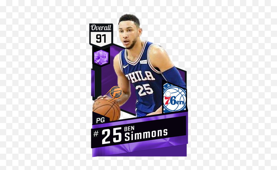 Ben Simmons - Nba 2k17 Custom Card 2kmtcentral Ben Simmons 2k17 Card Png,Ben Simmons Png