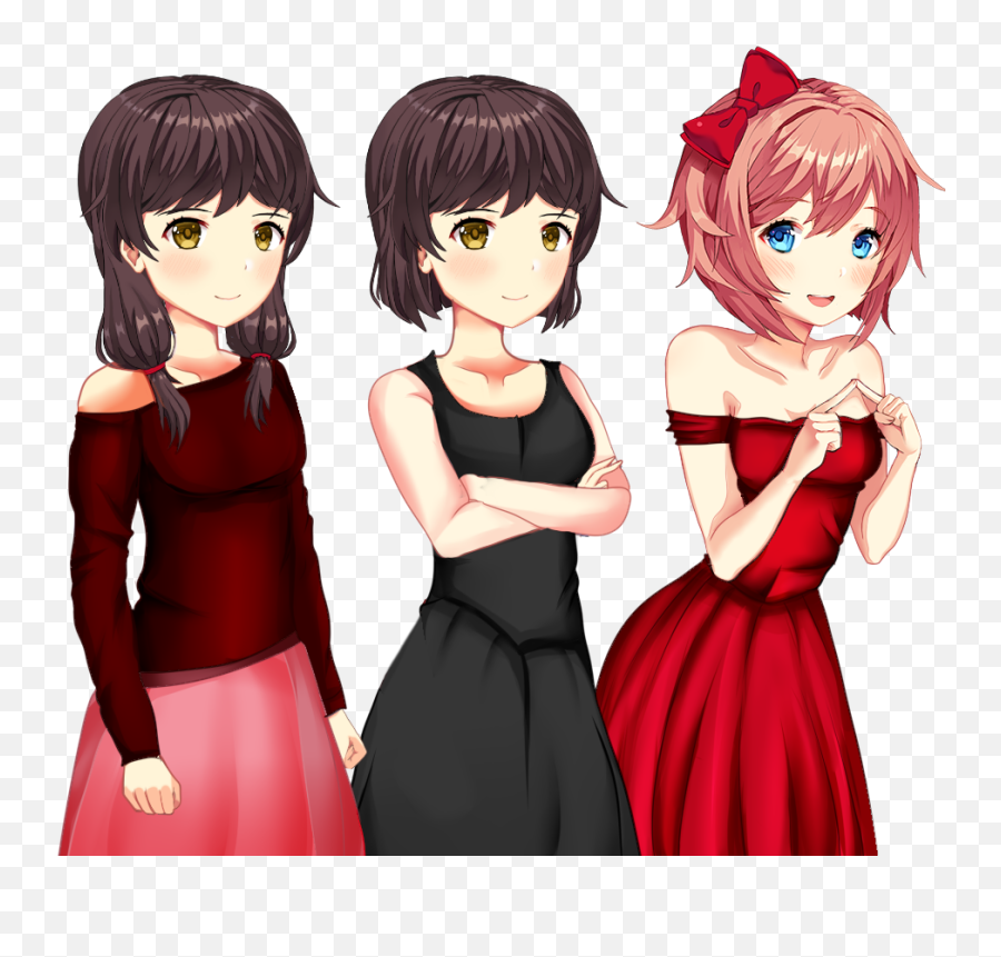 Femc And Sayori Dress Sprites Dresses By Pluralroses - Ddlc Sprites Sayori Png,Sayori Png