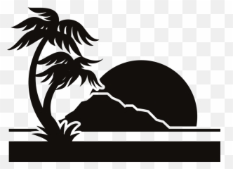 Download Hd Decorative Element Emblem Frame Greeting - Transparent Beach Silhouette Png