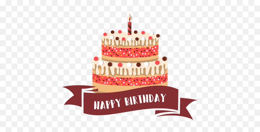 Happy Birthday Ribbon Cake Candle Fire - Black Ribbon Png,Happy Birthday Logos