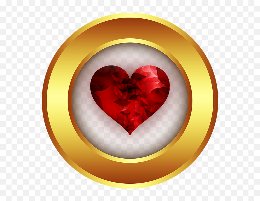 Red Heart Gold Circle - Picmix Medalla De Amor Png,Gold Circle Png