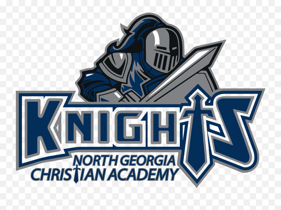 Knight Logo U2013 Blue No Background North Georgia Christian - Graphic Design Png,Knight Transparent Background