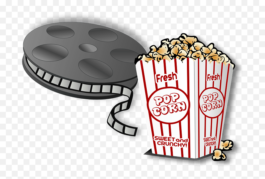 Hot Popcorn And Movie Film Reel Clipart - Popcorn And Movie Clipart Png,Movie Clipart Png