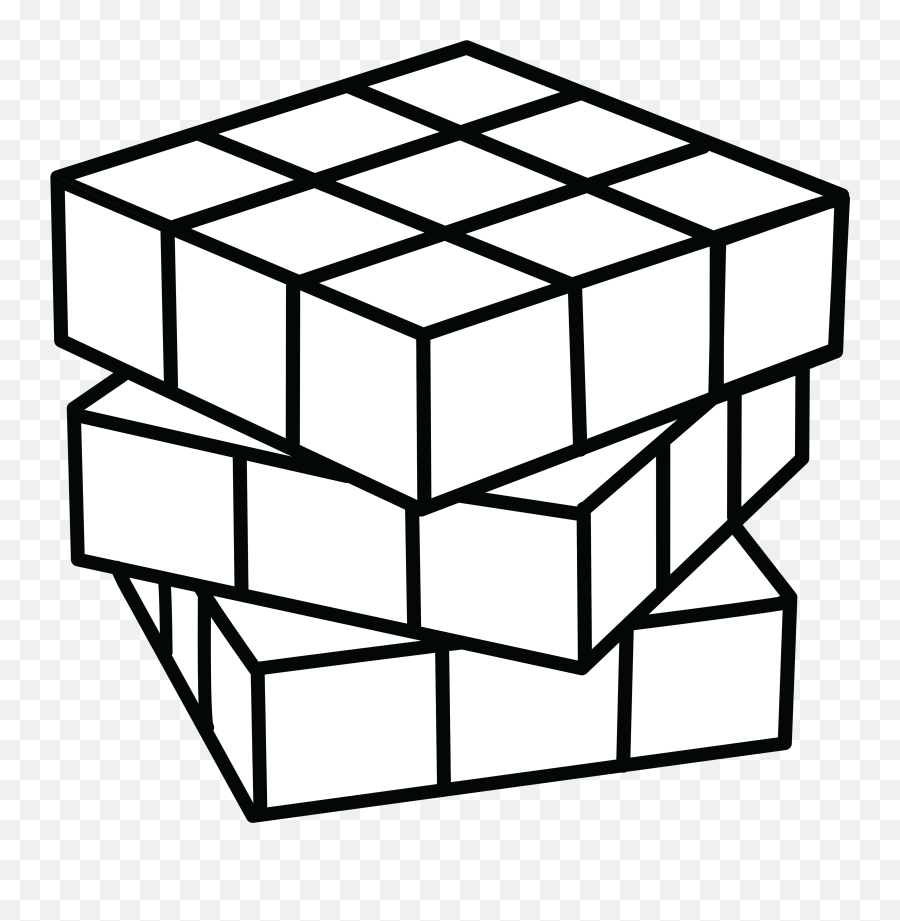 Clipart - Rubix Cube Coloring Page Png,Rubik's Cube Png