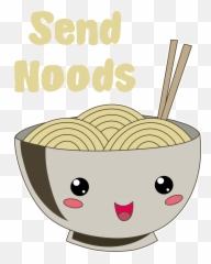 Kawaii Vintage Style Japanese Ramen Cat - Ramen Noodles Send Noods Png,Ramen Transparent