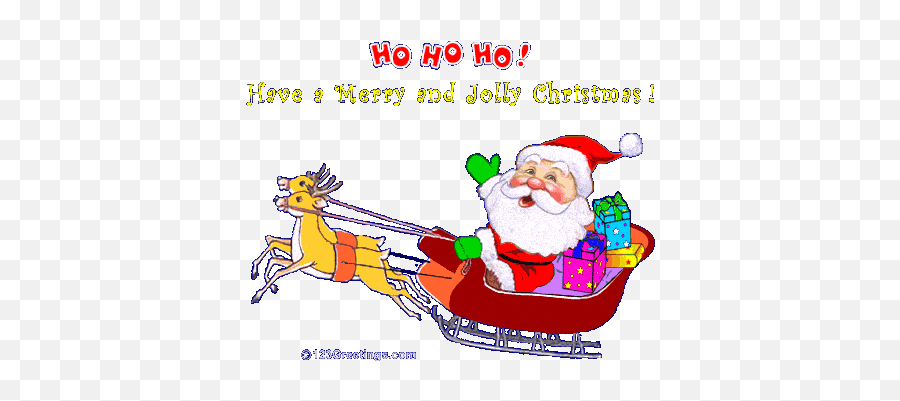 Christmas Wishes Animated Images Gifs Pictures - Santa Saying Merry Christmas On His Sleigh Png,Santa Hat Transparent Gif