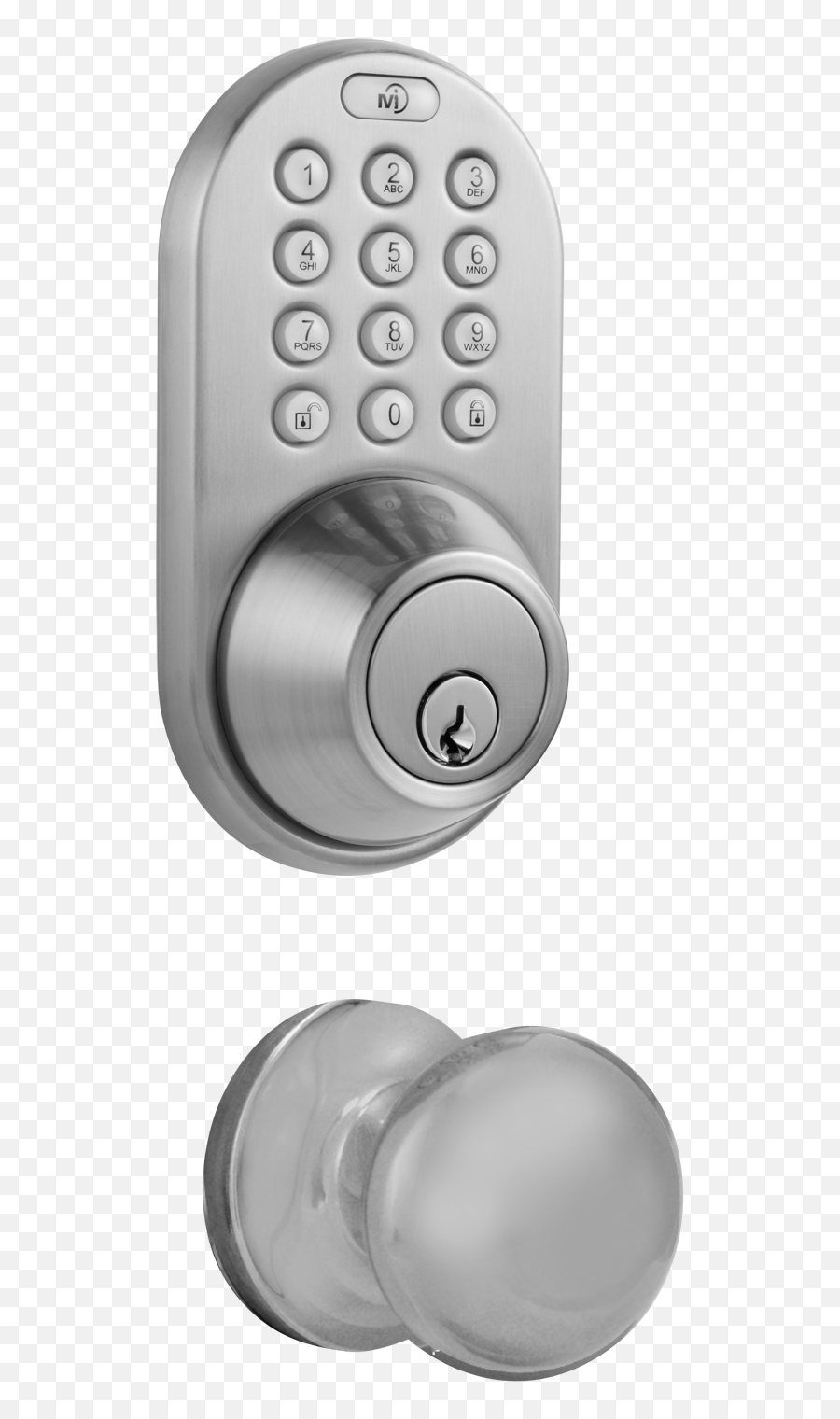 Milocks Dfk - 02 Keyless Entry Deadbolt And Door Knob Lock Keypad Door Knob And Deadbolt Png,Door Knob Png