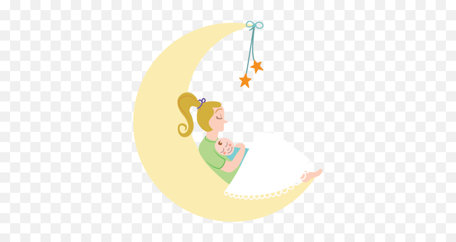 Mother And Baby Moon Kids Sticker - Luna Y Bebe 374x396 Mama Y La Luna Png,Bebe Png